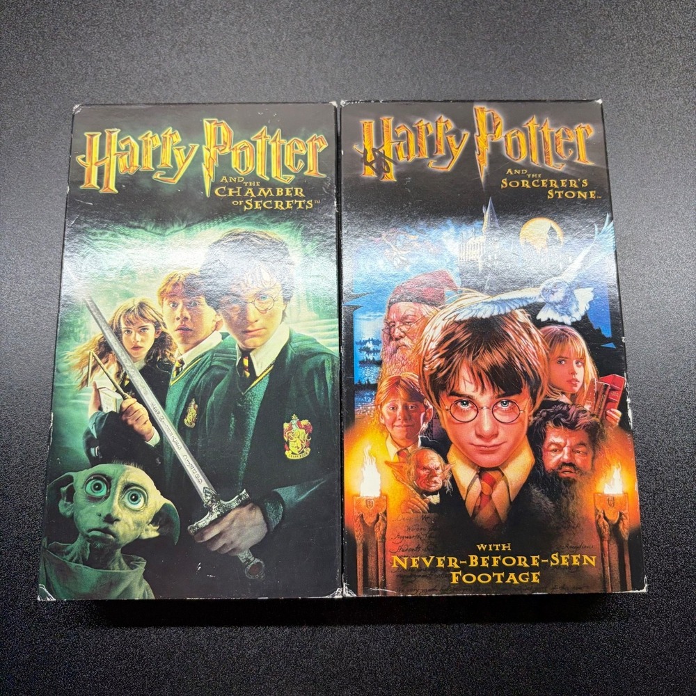 Harry Potter VHS tapes chamber of secrets and the sorcerer's stone Untested
